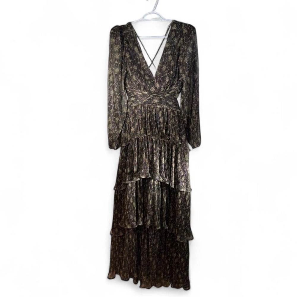 Nwt Astr Black Sheer Floral Maxi Dress - Picture 3 of 10
